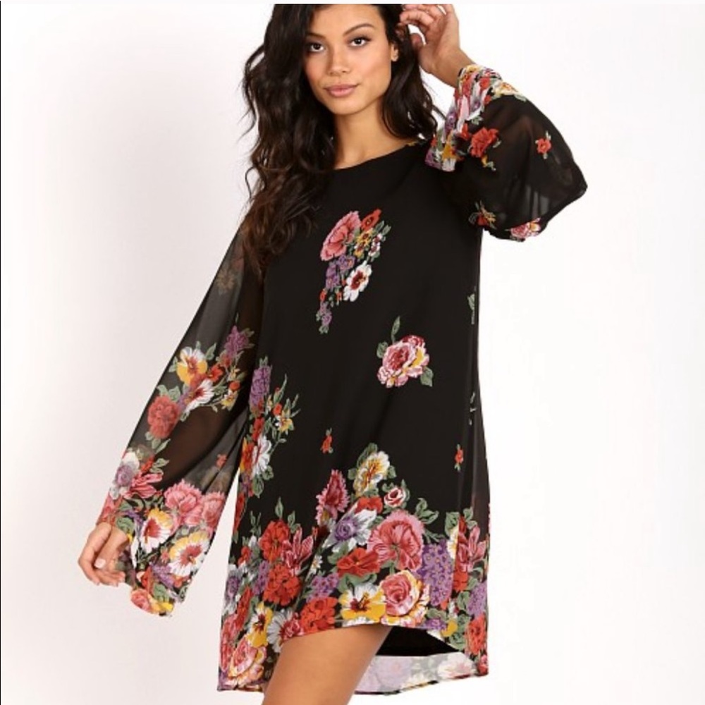 NWT SMYM MuMu Bombshell Dress Mini in Falling Floral Babydoll Flowy Small